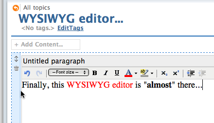 The long-waiting WYSIWYG editor in Pagico