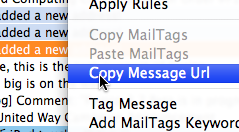 Linking to Email messages from Pagico