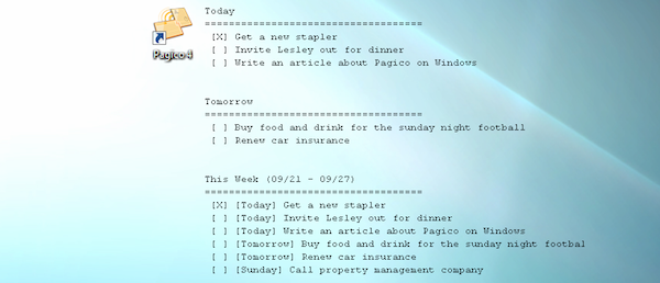 Display To-do lists right on your desktop