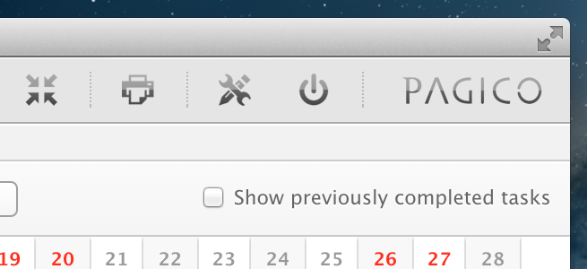 Pagico 6 Toolbar on Retina Display