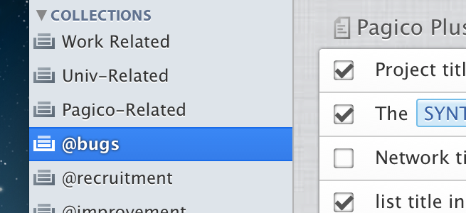 The brand new Smart Collection feature. This is how we track bugs across our projects. Handy feature!!