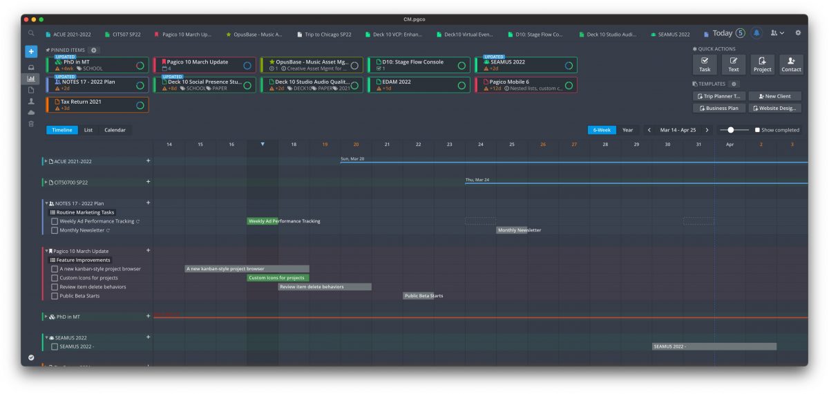 Pagico 10 - March Update Preview