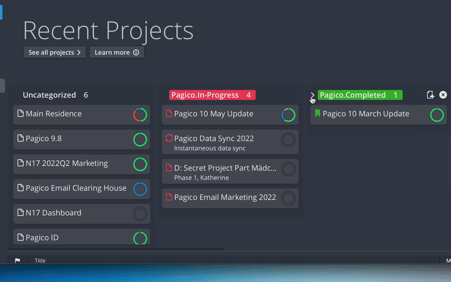 Use the new kanban project browser in Pagico 10 to manage your projects and workflow efficiently