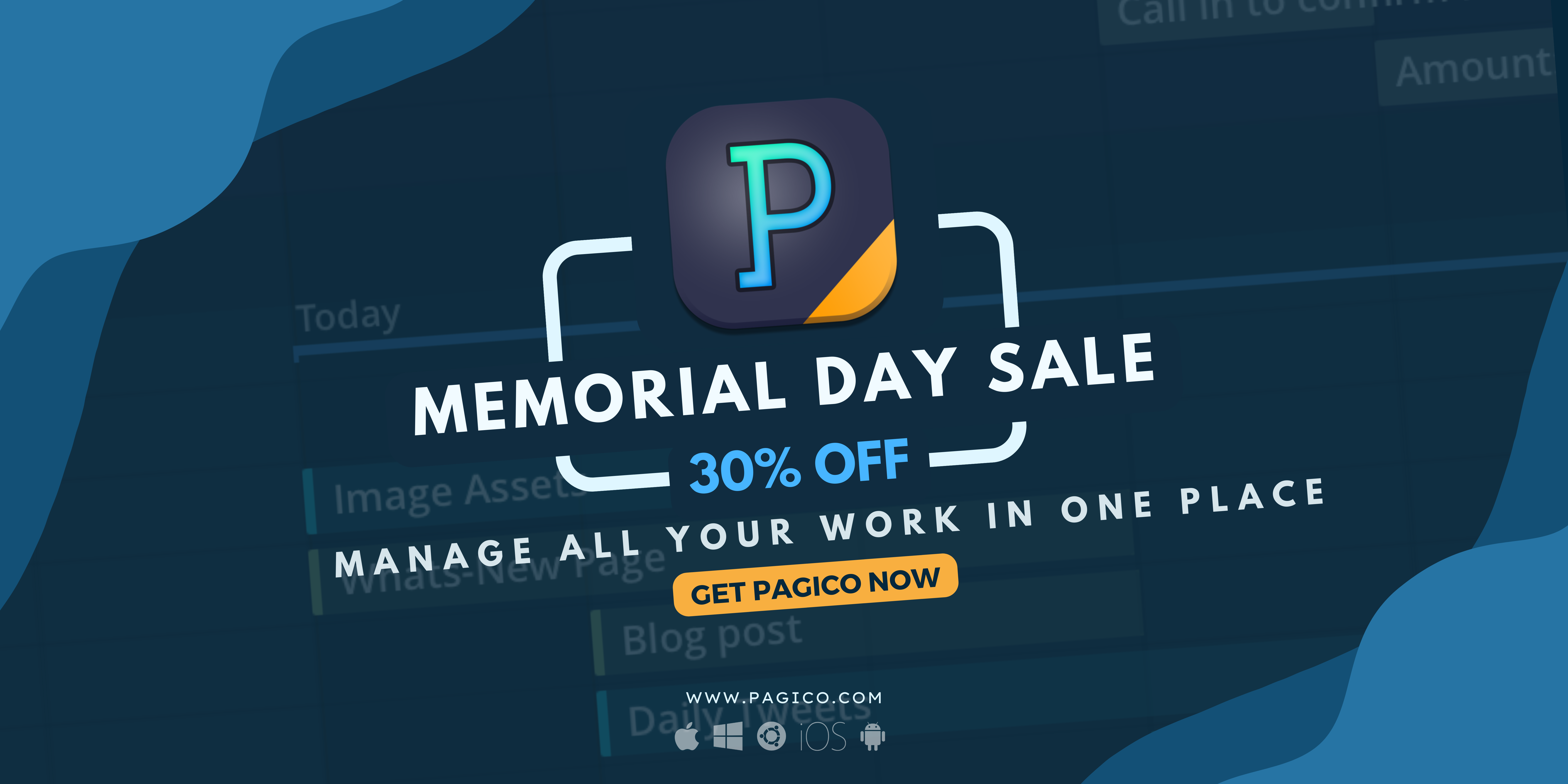 Memorial Day Sale 30 OFF on Pagico licenses! Pagico Blog