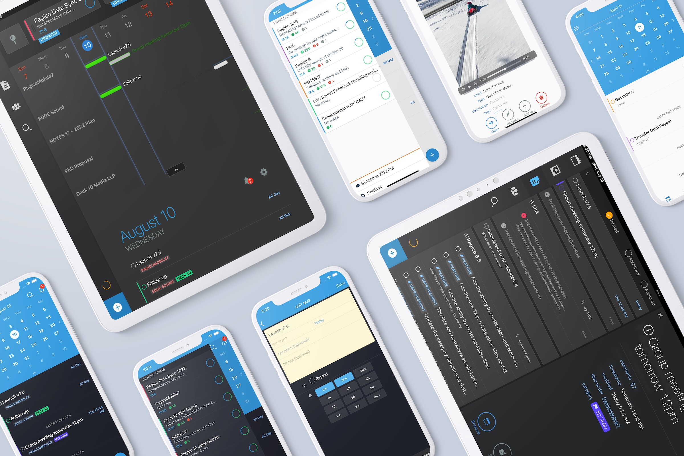 Pagico Mobile for iOS and Android Devices