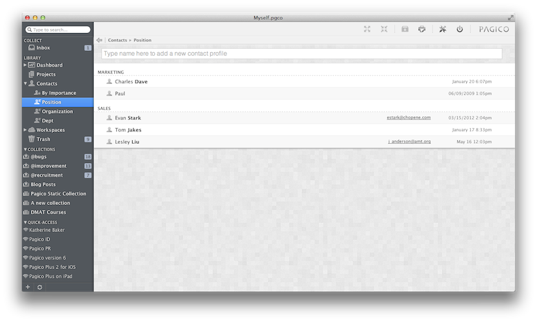 Browse contacts by your custom labels